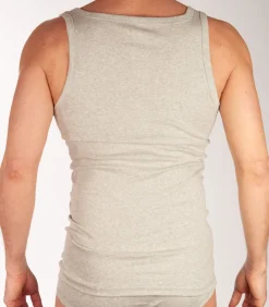 singlet basic cotton 1-1 rib grey