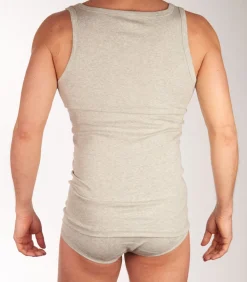 singlet basic cotton 1-1 rib grey