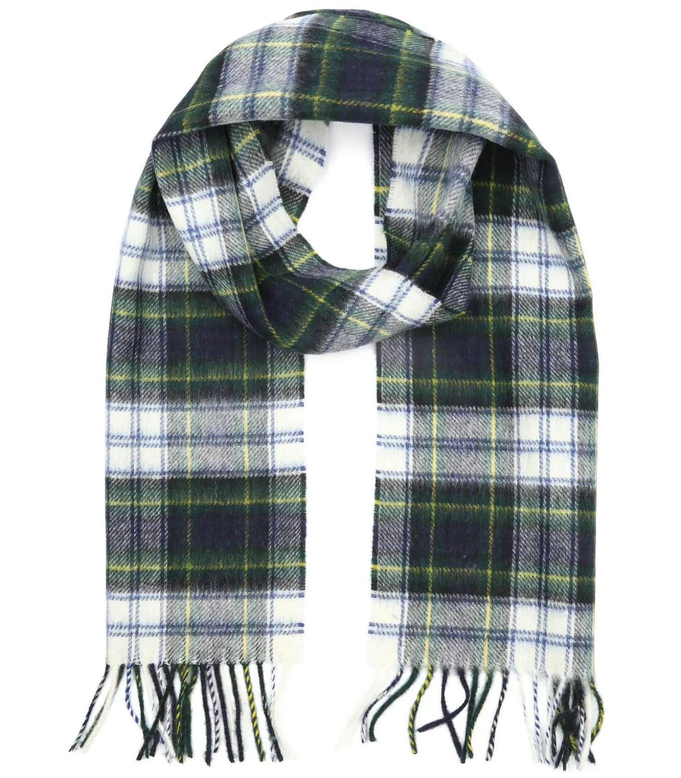 Sjaal Ruit Merino Wol Navy Multicolour