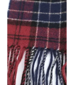 Sjaal Tartan Wolmix Bordeaux