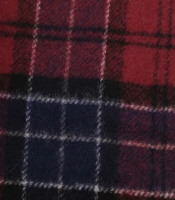 Sjaal Tartan Wolmix Bordeaux