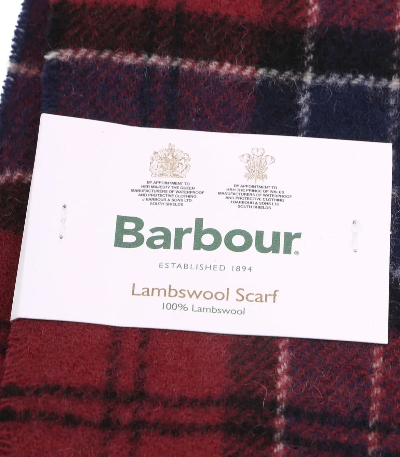Sjaal Tartan Wolmix Bordeaux