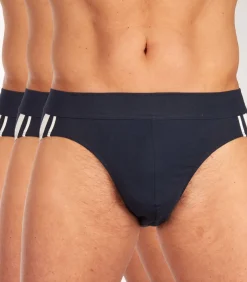 slip 3 pack 95/5 organic cotton rio briefs stripe dark blue