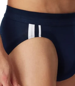 slip 3 pack 95/5 organic cotton rio briefs stripe dark blue