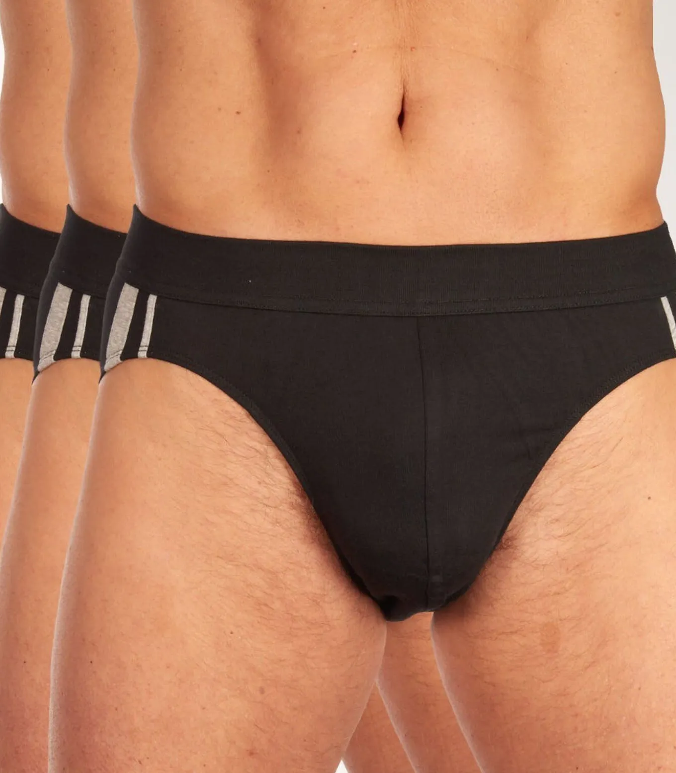 slip 3 pack 95/5 organic cotton rio briefs stripe black