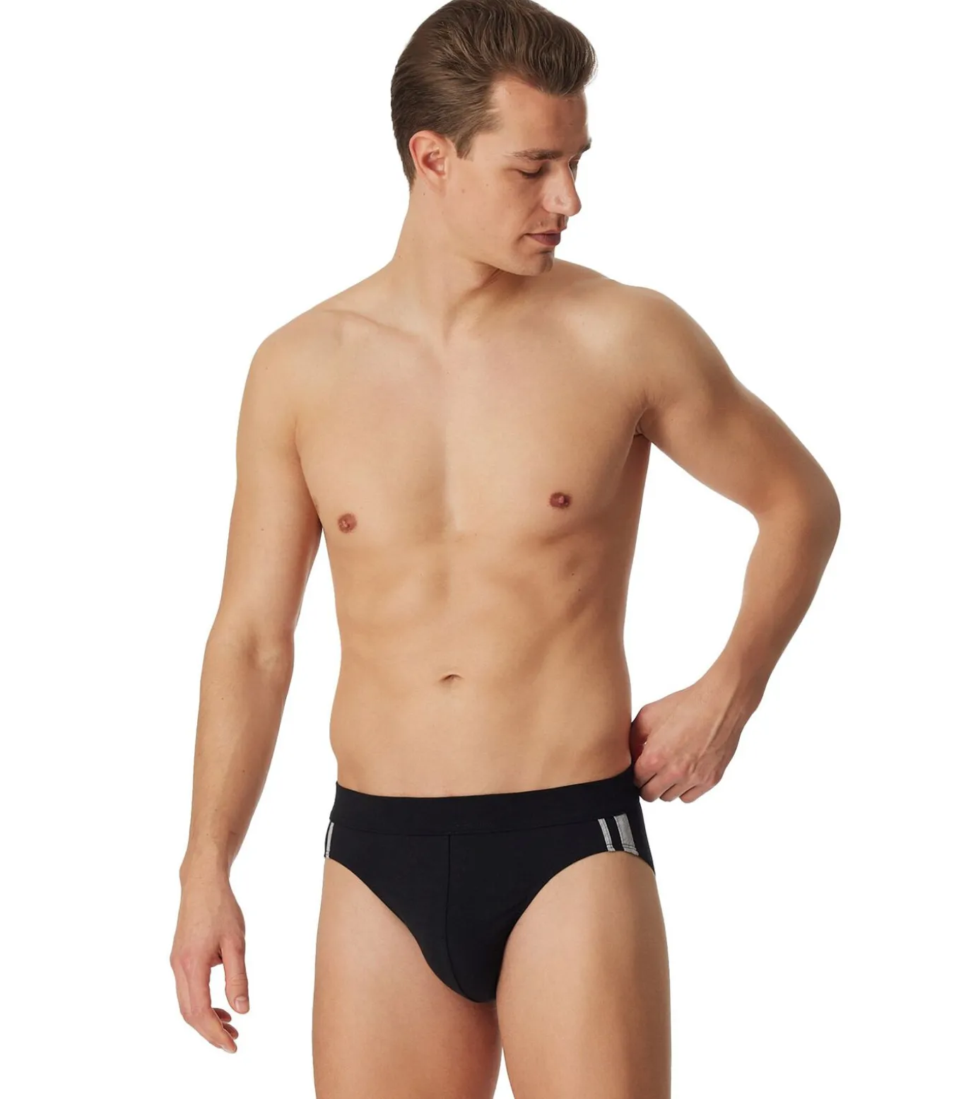 slip 3 pack 95/5 organic cotton rio briefs stripe black