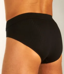 slip 2 pack authentic 4-1 rib rio briefs black