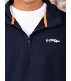 Small box quarter zip sweat - blue marine