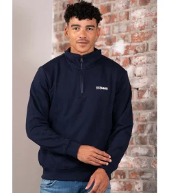 Small box quarter zip sweat - blue marine