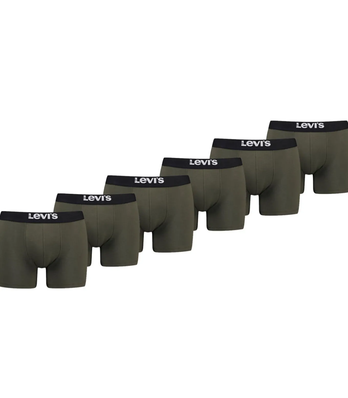 Solid Organic Cotton Boxershorts 6-pack Khaki
