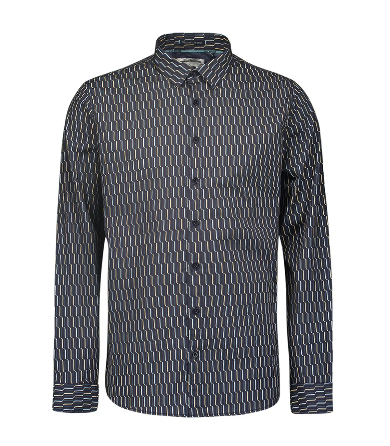 Stijlvol wintershirt met dynamisch all-over patroon