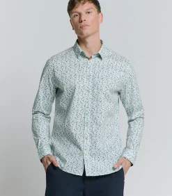 Stretch overhemd met print