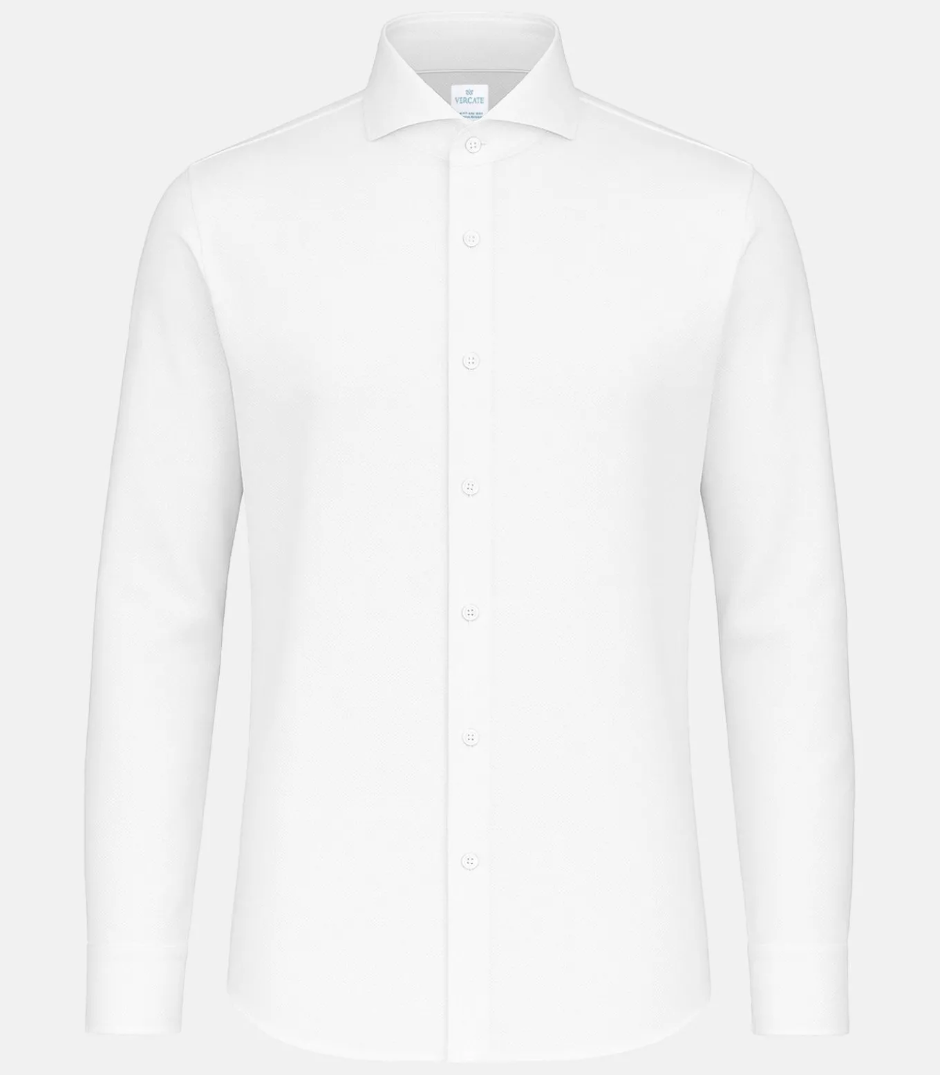 Strijkvrij Overhemd - Japanese Knitted - Wit - Slim Fit