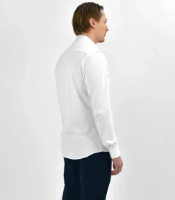 Strijkvrij Overhemd - Japanese Knitted - Wit - Slim Fit