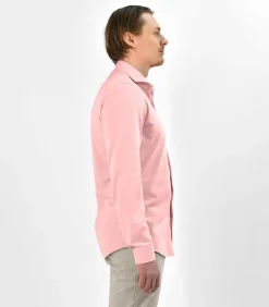 Strijkvrij Overhemd - Japanese Knitted - Roze - Slim Fit
