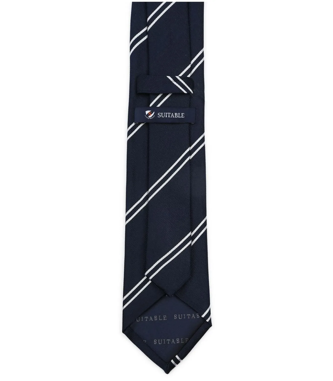 Stropdas Zijde Double Stripe Bordeaux