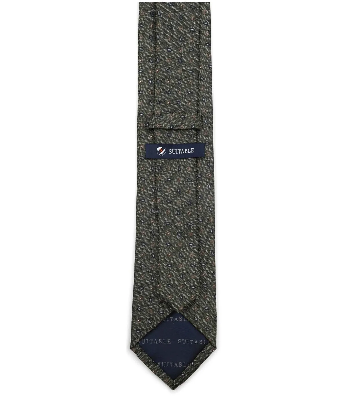 Stropdas Zijde Small Paisley Olive