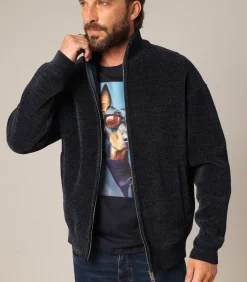 TADEUS - Casual jack met rits van zacht gestructureerd materiaal
