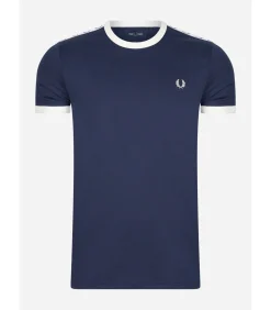 Taped ringer t-shirt - carbon blue