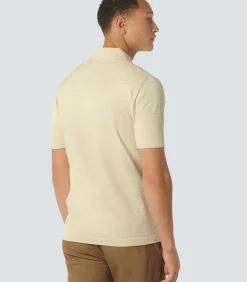 Trui Korte Mouw Volledig Knoop Mix Jacquard Effen