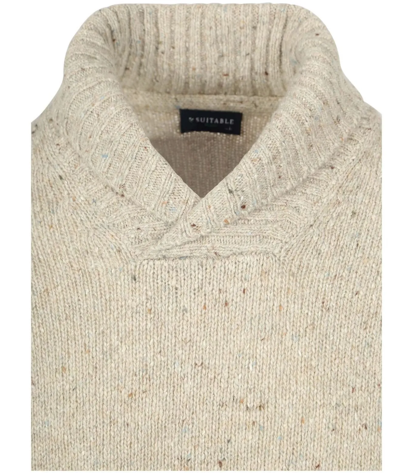 Trui Shawl Tweed Eco Wool Ecru