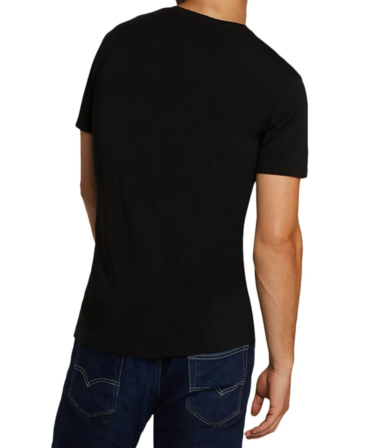 t-shirt ronde hals 2 pack knitted r-neck t-shirt black