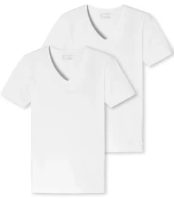 t-shirt v-hals 2 pack 95/5 organic cotton shirts white