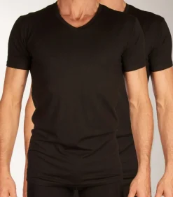 t-shirt v-hals 2 pack knitted v-neck t-shirt black