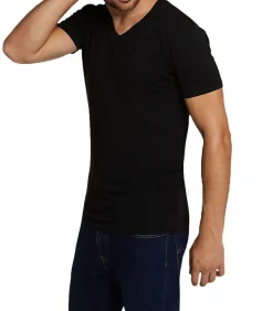 t-shirt v-hals 2 pack knitted v-neck t-shirt black