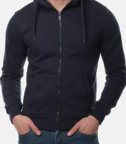 Vest met capuchon, hoge kraag en ritssluiting