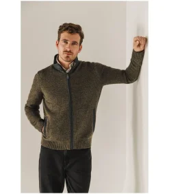 Vest Zip Structuur Bruin