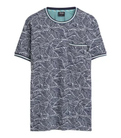 Wit heren t-shirt met plantenprint