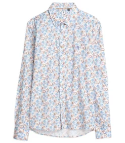 Wit herenoverhemd met bloemen