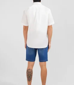 Wit katoenen shirt van korte mouwen