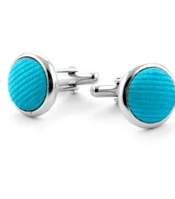 Zijde Manchetknoop Turquoise F24