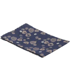 Zijde Pochet Bloem Navy