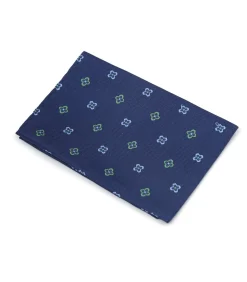 Zijde Pochet Bloem Navy