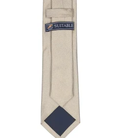 Zijde Stropdas Beige