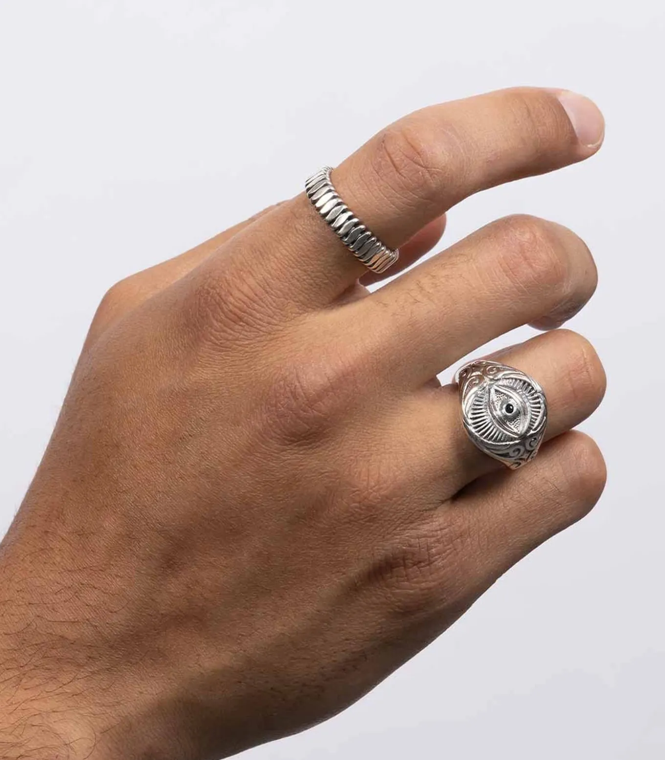 Zilveren ring voor mannen "Idaïa"