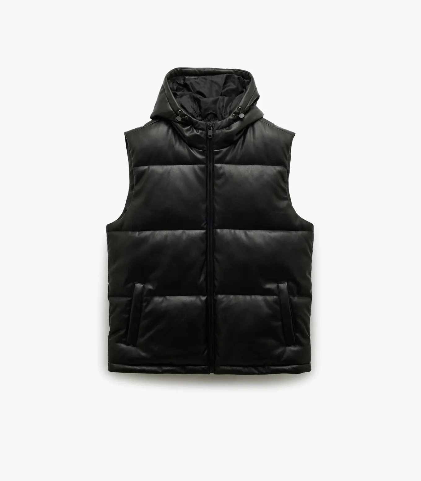 Zwarte Heren Bodywarmer met Capuchon en Zakdetails