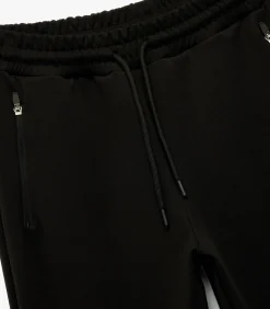 Zwarte Joggingbroek Rechte Pasvorm Met Ritszakken