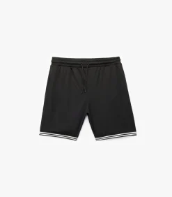 Zwarte Sportkorte Broek Normale Taille Met Zakdetail