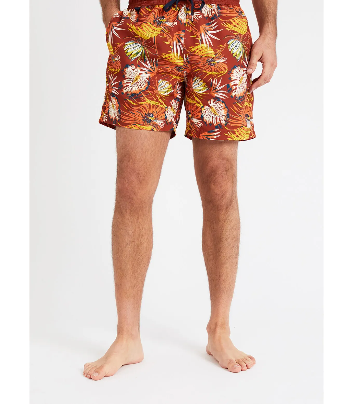 Zwembroek met plante print