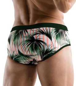 Zwemkleding Tropical Striped koraal